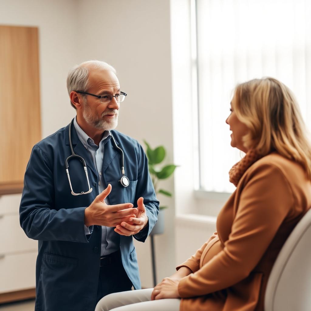 Doctor explaining care journey to a patient in consultation